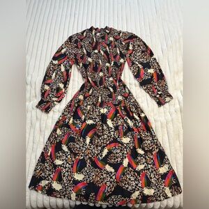 FARM Rio Black Maxi Dress with Multicolor Parrot Print